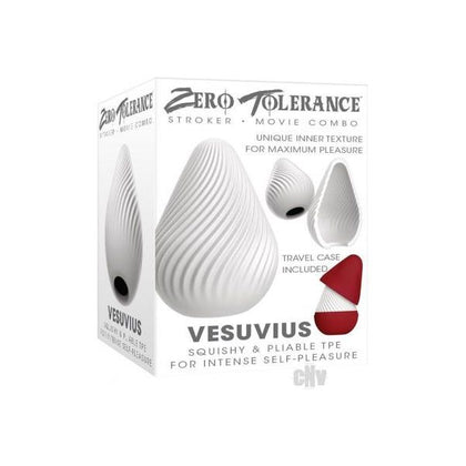 Zt Vesuvius White-Red Super-Stretchy Volcano Stroker for Men - Model VS-001 - Intense Pleasure for the Ultimate Eruption Experience