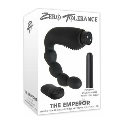 Zero Tolerance The Emperor Prostate Beaded Vibrating Remote Control Anal Toy - Model ZT-EPB-001 - Male Pleasure - Black