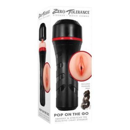 Zt Pop On The Go Light - Realistic Vagina Stroker with Vibrating C-Ring - Model ZT-1001 - For Men - Intense Pleasure - Pink - Adult Naughty Store