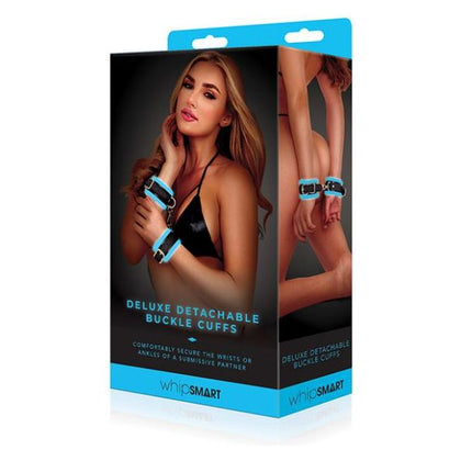 Whip Smart Glow In The Dark Deluxe Detachable Buckle Cuffs - Blue

Introducing the Whip Smart Glow In The Dark Deluxe Detachable Buckle Cuffs - Blue: The Ultimate Bondage Experience for All G - Adult Naughty Store