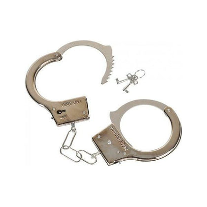 BDSM Deluxe Steel Handcuffs - Model X123, Unisex, for Enhanced Pleasure, Silver
