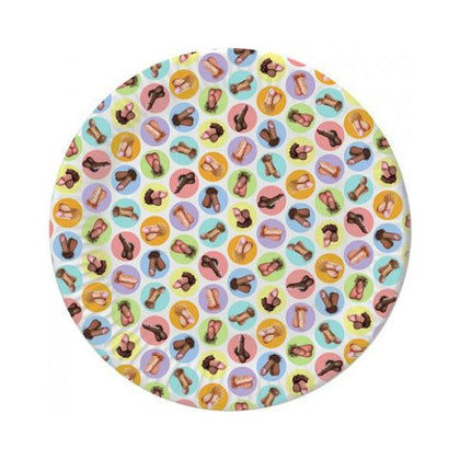 Candyprints Dirty Dishes Mini Penis Plates Pack of 8 - Assorted Shapes, Sizes, and Colors for Adult Parties