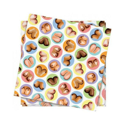 Candyprints Mini Boob Napkins Pack of 8: Full Print 2-Ply Cocktail Napkins for Fun-Filled Occasions - Adult Naughty Store