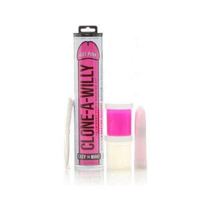 Clone-A-Willy Vibe Kit: The Ultimate Personalized Silicone Vibrating Replica - Model X1 - Hot Pink - For Him or Her - Intimate Pleasure at its Finest