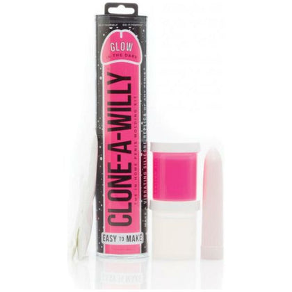 Clone A Willy Vibrating Hot Pink Glow In The Dark Penis Molding Kit - Model X1 - For Men - Pleasure Enhancer - Hot Pink