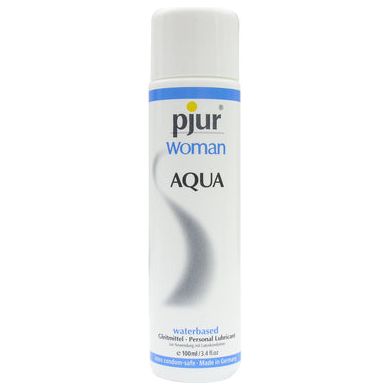 Pjur Woman Aqua Personal Lubricant - 100 ml | Long-Lasting Water-Based Formula for Women's Soft and Sensitive Skin | Latex Safe, Fragrance-Free, and Easy-to-Clean | Enhance Your Intimate Pleasure