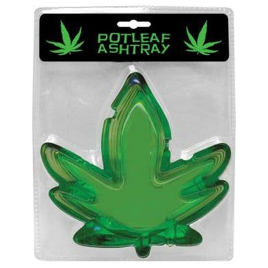 Kheper Games Potleaf Glass Ashtray - Unique Green Potleaf Shaped Smoking Accessory - Adult Naughty Store