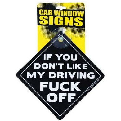 Kalan Explicit Expression Car Window Sign - Assertive Communication for Road Safety