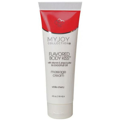 My Joy Collection Flavored Body Kiss Body Massage Cream - White Cherry - All-Natural Shea Butter Formula for Sensuous Pleasure - 4oz Tube