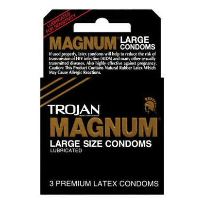 Trojan Magnum XL Tapered Base Large Size Condoms 3-Pack for Enhanced Pleasure and Safety