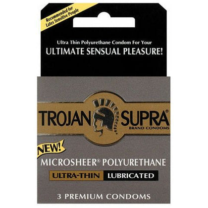 Trojan Supra Microsheer Ultra Thin Polyurethane Condoms 3 Pack

Introducing the Trojan Supra Microsheer Ultra Thin Polyurethane Condoms 3 Pack - The Ultimate Sensation for Allergy-Free Intimacy!