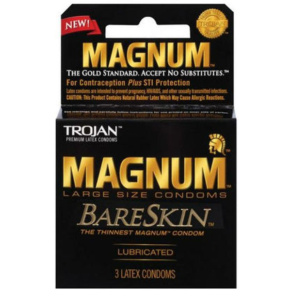 Trojan Magnum Bareskin Large Size Latex Condoms - Ultra-Thin Sensation for Enhanced Comfort and Safety