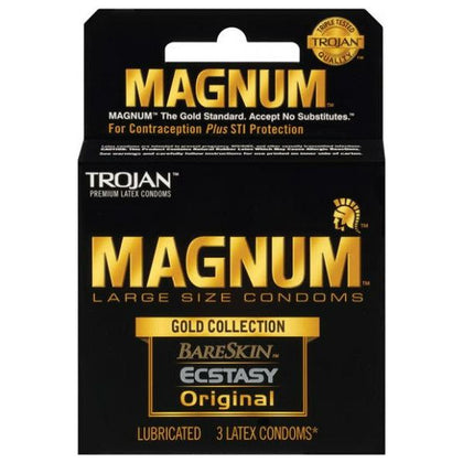 Trojan Magnum Gold Collection: Large Size Condoms Assortment - Pack of 3