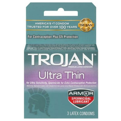 Trojan Ultra Thin Armor Spermicidal Condoms 3 Pack: The Ultimate Sensitivity Solution for Safe Intimacy