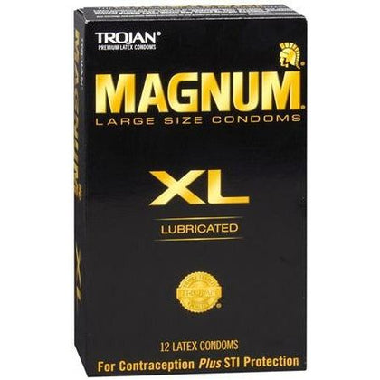 Trojan Magnum XL Lubricated Condoms - Pleasure Enhancing, Extra Large Size, Model TML-12, for Men, Ultimate Comfort and Sensitivity, 12-Pack, Clear
