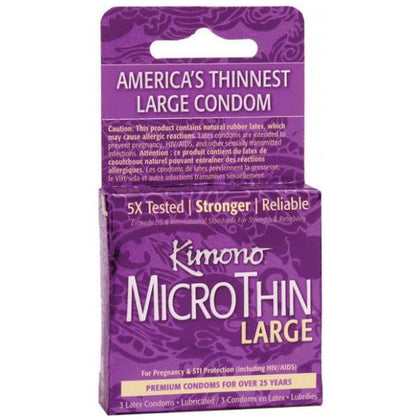 Kimono Micro Thin Large Condom Box of 3:

Introducing the Kimono MicroThin Large Condoms - The Ultimate Pleasure Experience for Well-Endowed Individuals