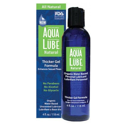 Aqua Lube Natural Gel - Water-Based Thicker Viscosity Gel Lubricant for Enhanced Pleasure - Model ALN-4OZ - Unisex - Intimate Lubrication for All Areas of Pleasure - Clear - Adult Naughty Store