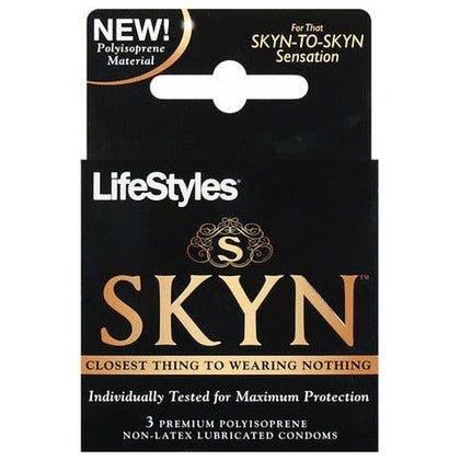 Lifestyles Skyn Non-Latex Condoms 3 Pack - Premium Ultra-Sensitive Polyisoprene Condoms for Enhanced Pleasure - Model: Skyn - Pack of 3 - Unisex - Ultimate Sensitivity and Comfort - Natural Color