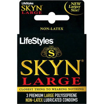Lifestyles SKYN Large Non-Latex Condoms - Box of 3 - Ultimate Sensation and Comfort for Intimate Moments - Skin-Like Feel, Extra Room for Pleasure - For Men - Enhanced Pleasure and Safety - Clear