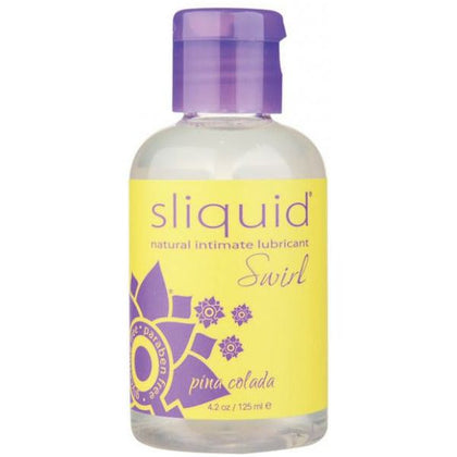 Sliquid Swirl Pina Colada Water-Based Flavored Lubricant - Enhance Sensual Pleasure with a Tropical Twist - 4.2oz - Adult Naughty Store