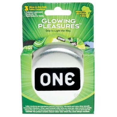 ONE Glowing Pleasures Condoms - Box of 3: Illuminating Intimacy with Safe and Sensational Glow-in-the-Dark Protection