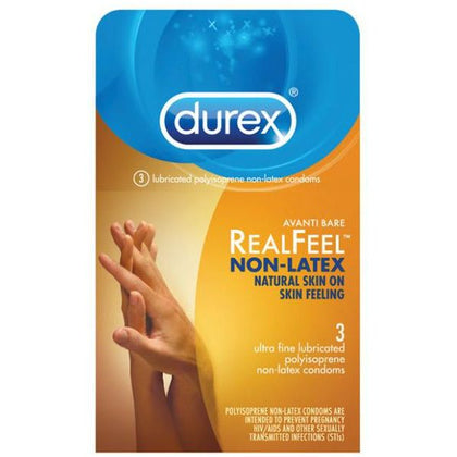 Durex Avanti Real Feel Non-Latex Condoms 3 Pack - Ultra-Smooth Skin-Like Sensation for Intimate Pleasure - For Enhanced Sensuality and Peace of Mind - Transparent