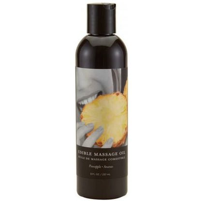Earthly Body Edible Massage Oil - 8 Oz Pineapple: A Sensual Delight for Skin and Taste Buds