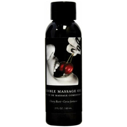 Earthly Body Edible Massage Oil Cherry 2oz - Sensual Skin Nourishment for Intimate Indulgence