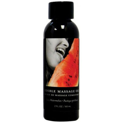 Earthly Body Edible Massage Oil - Watermelon Flavor, 2oz Bottle, Professional Glide, Moisturizing and Conditioning, Made in the USA