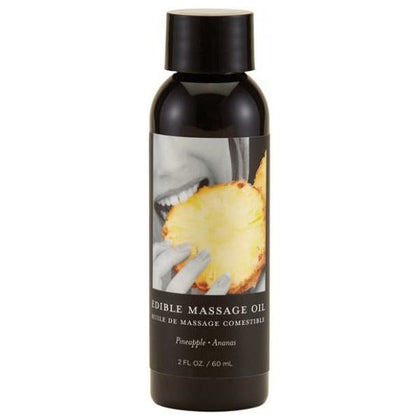 Earthly Body Edible Massage Oil Pineapple 2oz - Sensual and Delicious Skin Care for Intimate Moments