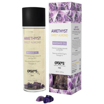 Exsens Of Paris Organic Massage Oil - Sweet Almond Amethyst Crystals - Adult Naughty Store