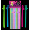 Kheper Games Naughty Straws Glow in the Dark Penis Straws - Fun and Flirty Vibrant Colored Party Accessories for Adults - Adult Naughty Store