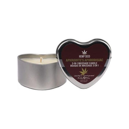 Earthly Body 2024 Valentines 3 In 1 Massage Heart Candle - 4 Oz Aphrodite's Aphrodisiac: Soy-Based Massage Oil Candle for Intimate Moments - Model 2024 - Unisex - Sensual Relaxation - Red