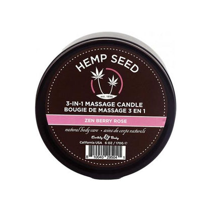 Earthly Body Suntouched Hemp Candle - 6 Oz Round Tin Zen Berry Rose

Introducing the Earthly Body Suntouched Hemp Candle - 6 Oz Round Tin in Zen Berry Rose: A Luxurious Massage Candle for Ult - Adult Naughty Store