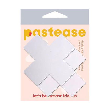 Pastease Basic Matte Plus X Cross Nipple Pasties - White, One Size, for Women, Intimate Pleasure Accessories, 3