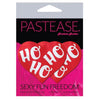 Ho Ho Ho Hearts Red & White O/S - Glittery Velvet Nipple Pasties by Pastease, Model HH-001, Unisex, for Sensual Play, One Size - Adult Naughty Store