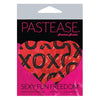 Glitter XOXO Heart Red Black O-S Pastease: Hand-Made Heart-Shaped Nipple Pasties for Women, Perfect for Sensual Intimate Moments, Size O-S