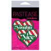 Pastease Naughty-Nice Candy Canes Heart Nipple Pasties - Multicolors O-s - Adult Naughty Store