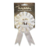 Rose Gold Birthday Celebration Rosette Badge - Elegant and Refined Accessory for the Classy Birthday Individual
