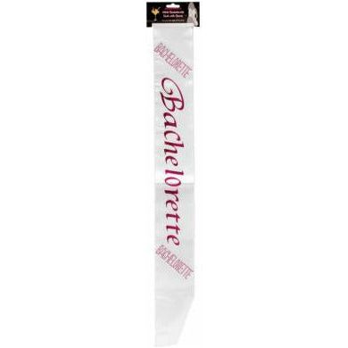 OMG International Bachelorette Sash with Crystals - White: A Glamorous Accessory for Unforgettable Nights of Celebration