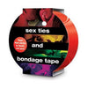 Introducing the Sensual Pleasure™ Sex Ties and Bondage Tape - Model STBT-2000 - Unisex Restraint Play for Endless Pleasure - Red