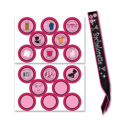 Beistle Bachelorette Satin Sash with Stick-On Badges - The Ultimate Party Accessory for Bachelorette Celebrations!