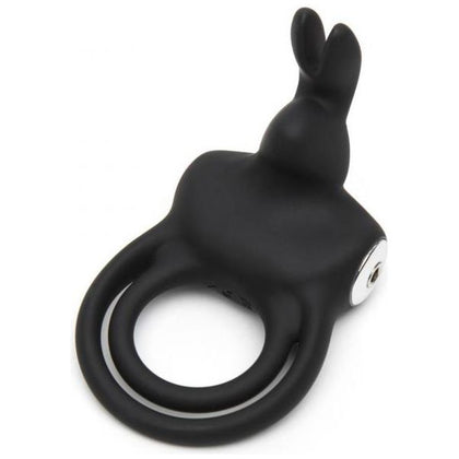 Happy Rabbit Love Ring Rechargeable Black - The Ultimate Couples' Silicone Vibrating Cock Ring with Bunny Ears for Clitoral Stimulation - Model HR-001 - Male and Female Pleasure - Black - Adult Naughty Store