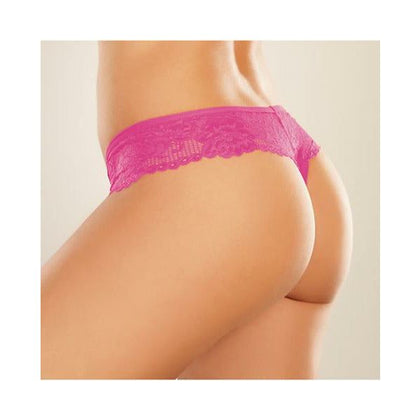 Adore Chiqui Love Hot Pink O-s Women's Sheer Lace Thong Panty - Model 001 - Intimate Pleasure - One Size