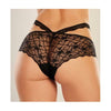 Adore Heartbreaker Lace Panty Black O-S Women's Open Crotch Cheeky Lingerie G-String 26-30