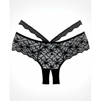Adore Heartbreaker Lace Panty Black O-S Women's Open Crotch Cheeky Lingerie G-String 26-30