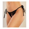 Adore Lolita Women's Black Lace Thong with Open Crotch - Model LPT-BLK-O-S - Size: One Size Fits Most