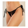 Adore Lolita Women's Black Lace Thong with Open Crotch - Model LPT-BLK-O-S - Size: One Size Fits Most - Adult Naughty Store