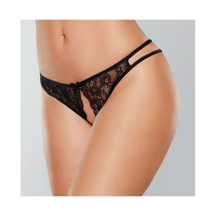 Allure Lingerie Love Sick Open Lace Panty Black O-s - Sensual Lace Underwear for Women, Perfect for Intimate Moments - Model LS-001 - One Size Fits Most - Adult Naughty Store