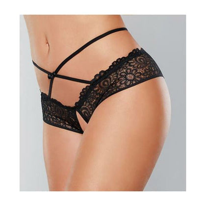 Adore Crayzee Open Panty with Criss Cross Waist Straps & Lace - Allure Lingerie ALC-OP01 - Women's Crotchless Underwear for Sensual Play - One Size